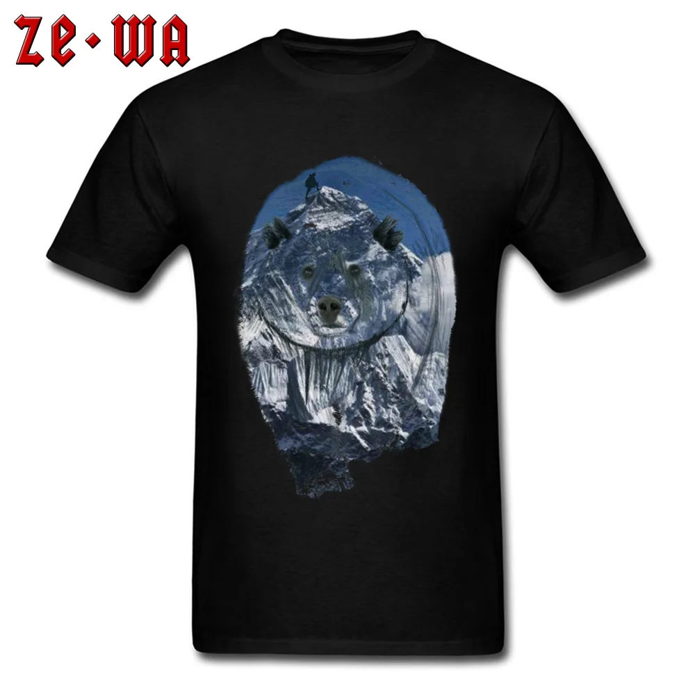 polar bears Men 2018 Hot Sale Street Tees O Neck Summer/Autumn 100% Cotton T-shirts Funny Short Sleeve Tops Tees polar bears black