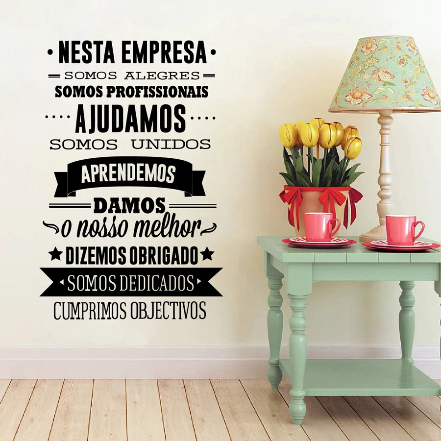 Portuguese Office Rules Vinyl Wall Stickers Portugal Decorative Inspirational Quote Wall Decals Stickers Office Decor Decal Wall Decorative Window Decaldecal Paper For Glass Aliexpress