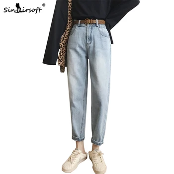 

Elastic High Waist Cool Denim Pant Vintage Chic Boyfriends Harem Jeans Women Plus Size Trousers Chic Mom Loose Jean Pants Retro