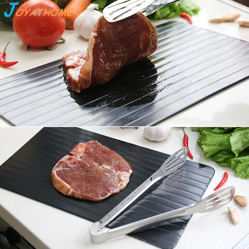 

Joyathome Quick Defrost Tray Thaw Plate Steak Meat Seafood Thawing Board Home Defrosting Tray No Electricity Chemicals Microwave