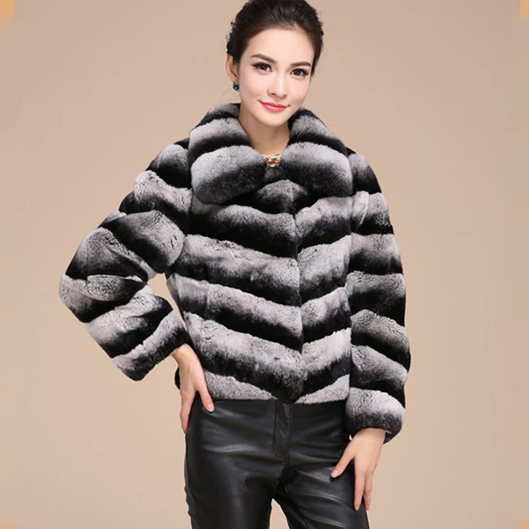 

Hot 100% Real Rex Rabbit Fur Coat Women's Natural Rex Rabbit Fur Overcoat Plus Size For Russia Warm SU-14191 EMS Free Shipping