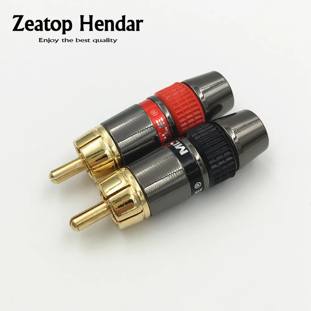 40Pcs Copper RCA Plug Audio Cable Male Soldering Connector for 8MM