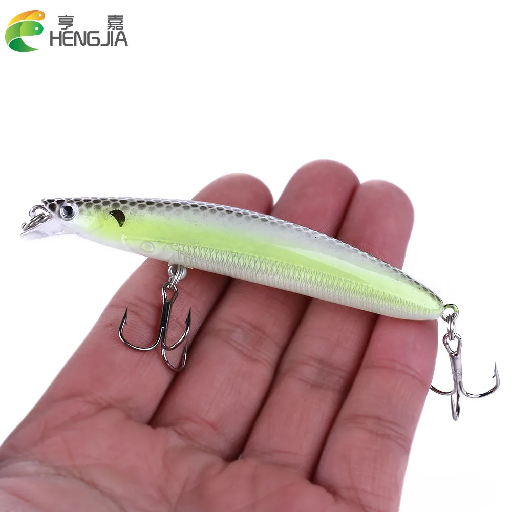 HENGJIA 1pcs 9cm 9g 3D Eyes Minnow Fishing Lures Bait Hooks Bass Tackle for Bass