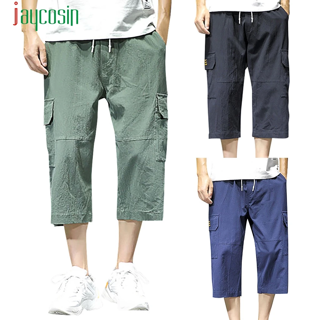Летняя одежда для мужчин s Модные летние мужские повседневные шаровары Штаны для пробежек брюки для фитнеса льняные свободные брюки для мальчиков 40