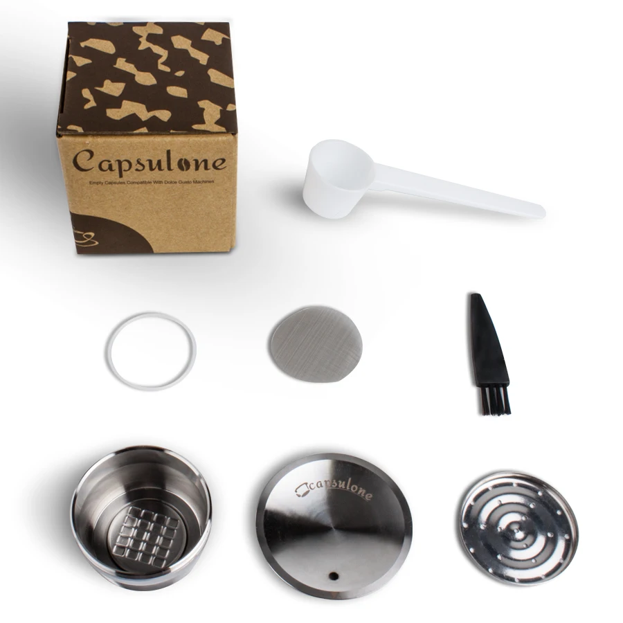  Capsulone/STAINLESS STEEL Metal capsule Compatible for dolce gusto Machine Refillable Reusable caps