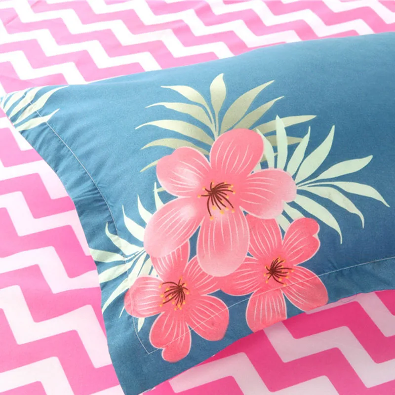 2019 1 مجموعة فلامنغو نمط جودة لغرفة النوم الديكور ملاءات السرير زهرة المطبوعة الفراش مجموعات القطن غطاء بياضات سادات