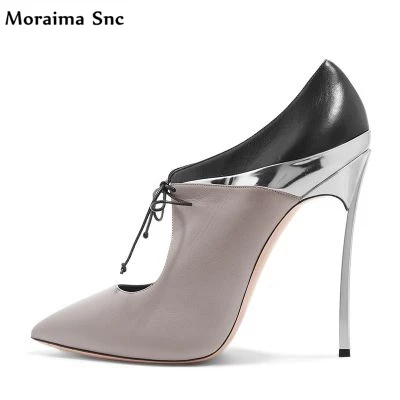 Moraima Snc fashion women pointed toe platform fretwork mixed colors Butterfly-knot Decoration thin high heel Party shoes venchale 2018 summer new cow leather solid outside butterfly knot high thin heel three colors casual pointed toe women s slides
