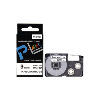 

PUTY Black on White 9mm label tape XR-9WE PT-9WE compatible for EZ label printer XR9WE XR 9WE KL-60 KL-60SR KL-100 ribbon