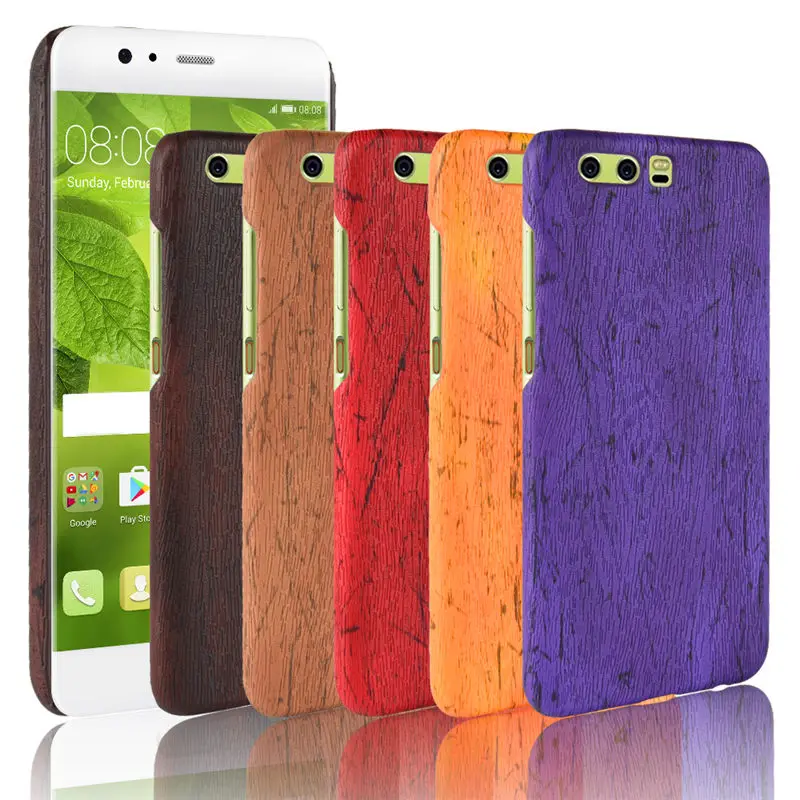

Huawei P 10 P10 Case Wood Pattern Hard PC+PU Leather Back Cover Hard Case for Huawei P10 VTR-L09 VTR-L29 Shell Protector