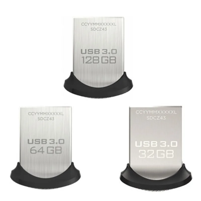 SanDisk флеш-накопитель USB 3,0 128 Гб 64 32 Memory Stick накопители Pendrive Flashdisk 130 МБ/с./с. Ultra Fit Мини Nano U диск для ПК