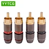 YYTCG 4PCS Audio Connectors RCA Connector Gold Plated Lotus Head Video Support 6mm Cable RCA Male Plug Adapter Hifi Cables ► Photo 1/6