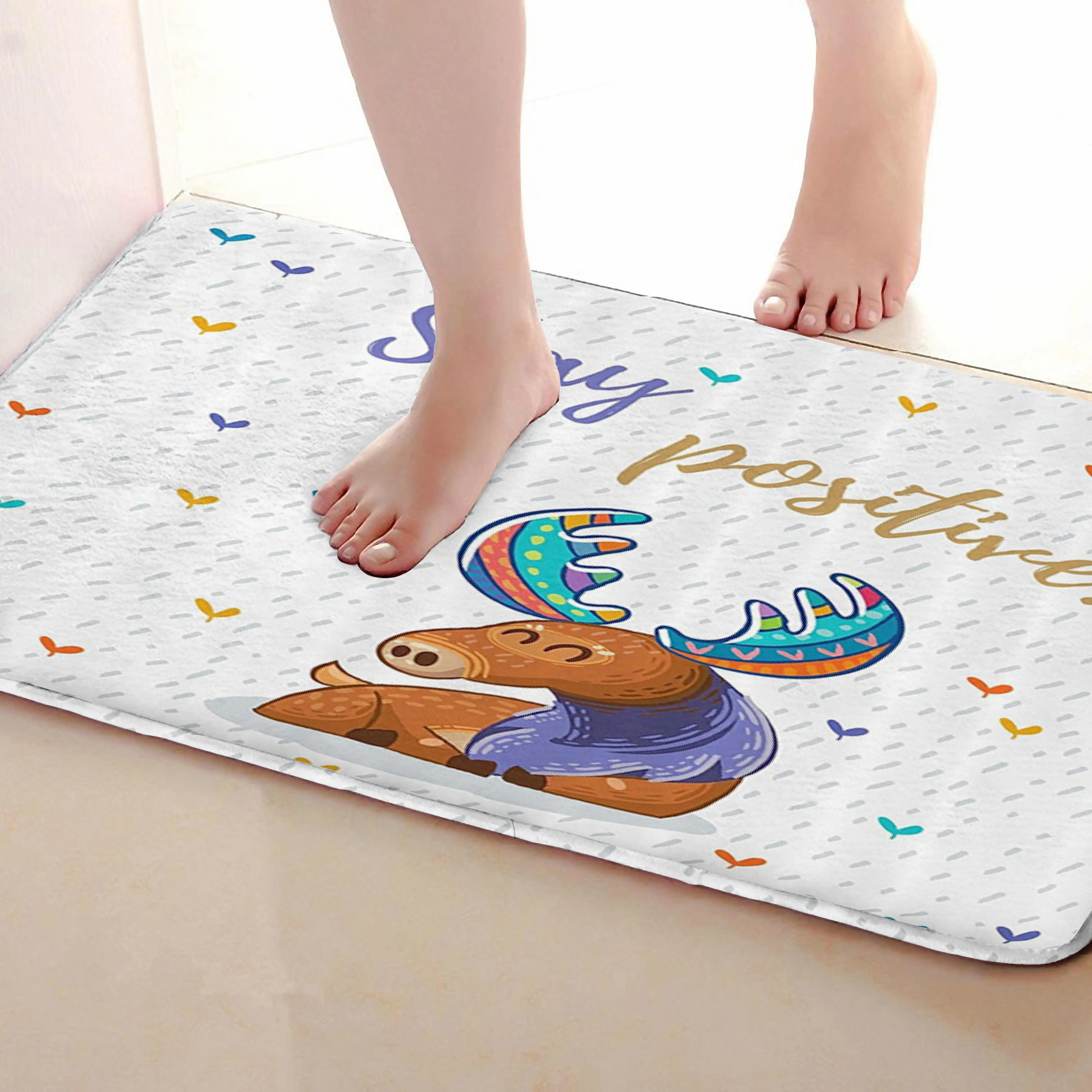 Олень стиль Коврики для улицы, забавные Противоскользящие коврики для ванной, дверные коврики, дверные коврики под входную дверь