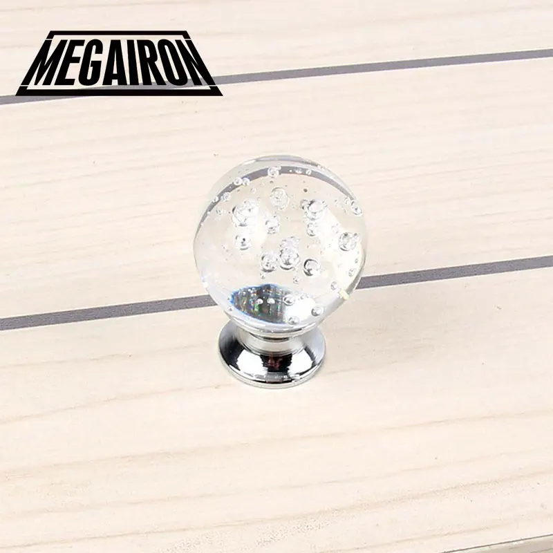 MEGAIRON 30mm Crystal Glass Bubble Ball Handle Dresser Drawer