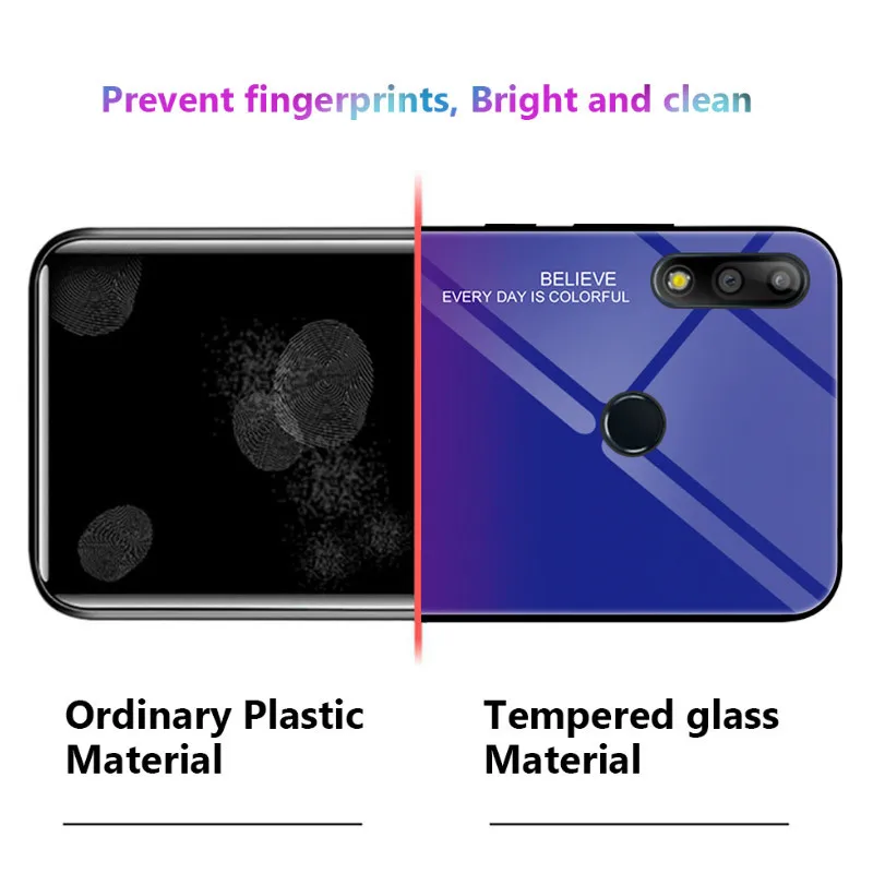Градиентный чехол из закаленного стекла для телефона ASUS Zenfone Max Pro M2 ZB631KL