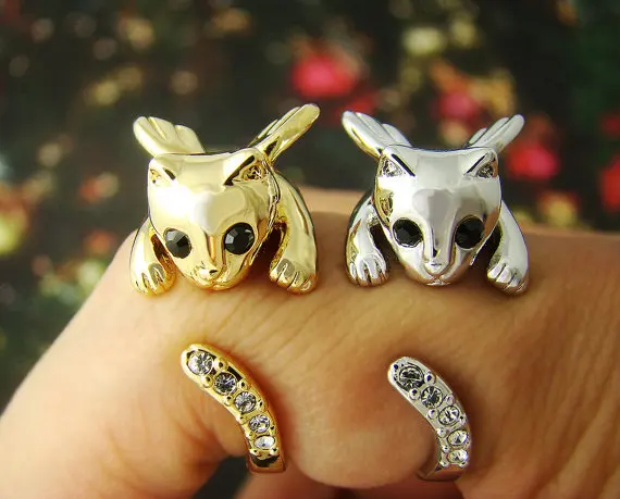 

Min 1PC Cat Ring Angel Kitty Wing Ring Jewelry Rings Comfortable Lucky Animal Ring For Men Women Gift