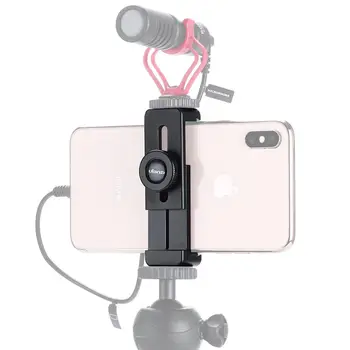 

ULANZI ST-02L Smartphone Vlog Phone Mount with Cold Shoe for Microphone Vlogging Tripod Holder 1/4 Screw for iPhone Android
