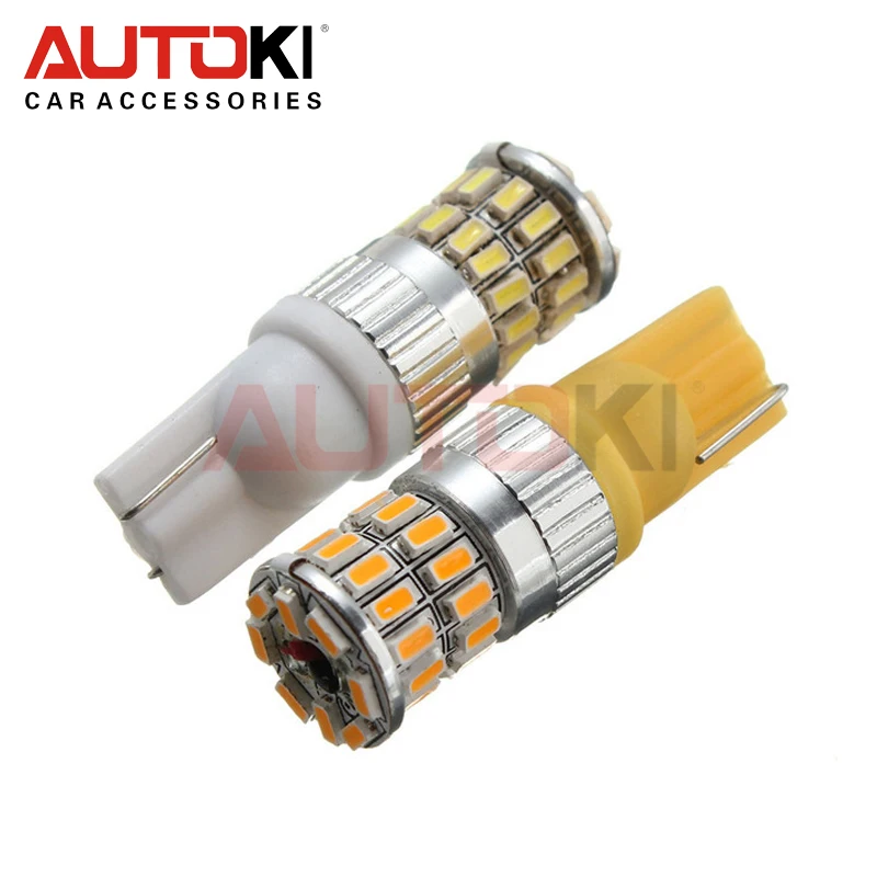 

Autoki 4PCS T10 3014 36SMD Car LED Canbus NO Error White Amber Yellow Car Interior Light Lamp Bulb DC10-30V