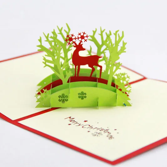 qubiclife christmas blessing christmas cards jungle deer stereo creative handmade card in cards invitations from home garden on aliexpresscom alibaba - Deer Christmas Cards qubiclife christmas blessing christmas cards jungle deer stereo creative handmade card in cards invitations from home garden on aliexpresscom alibaba - Deer Christmas Cards