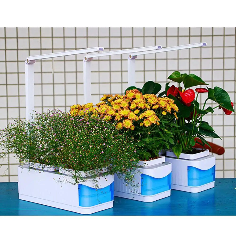 

MeterMall Small Power Full Spectrum LED Grow Light with Hydroponic Box for Indoor Planting