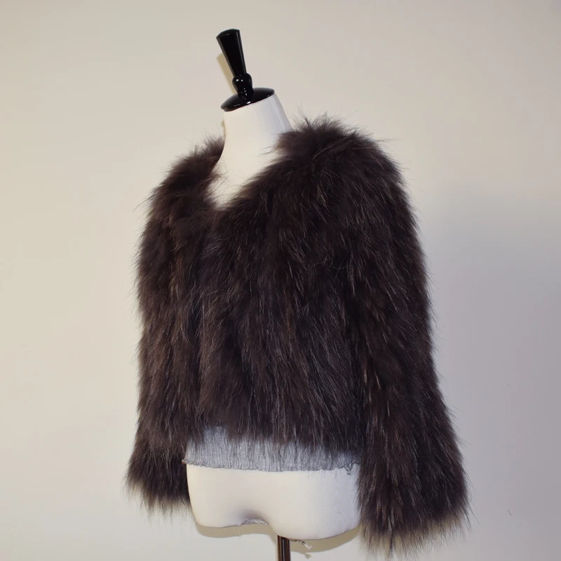 down parka knitted Real raccoon fur coat 2018 new fashion jacket overcoat women's fashion winter warm genuine fur coat bubble coat women