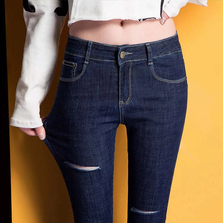 

New Sexy Women Denim Skinny Pants High Waist Stretch Jeans Slim Pencil Trousers