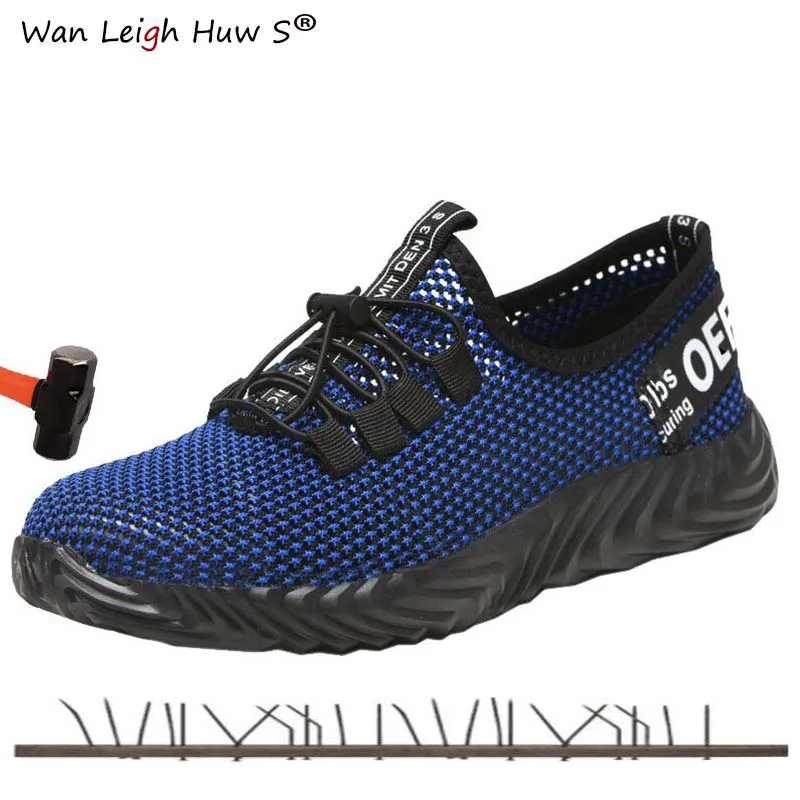 

Men's Steel Toe Work Safety Shoes Breathable Outdoor Indestructible Sneakers Puncture Proof Boots Comfortable Industrial Shoes