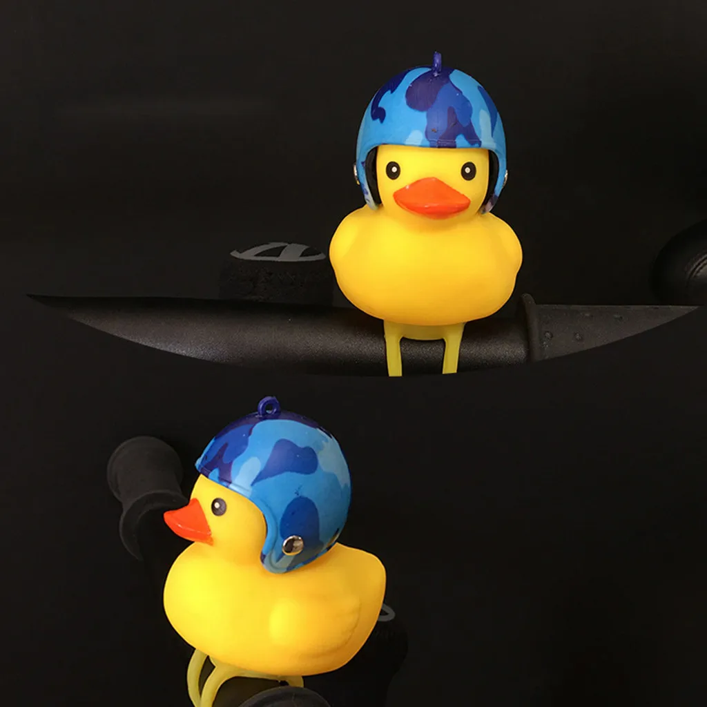 Top Funy Animal Bicycle Light Cartoon Little Yellow Duck Helmet Head Light Shining Duck Bicycle Bells Handlebar Accessories 2.46 41