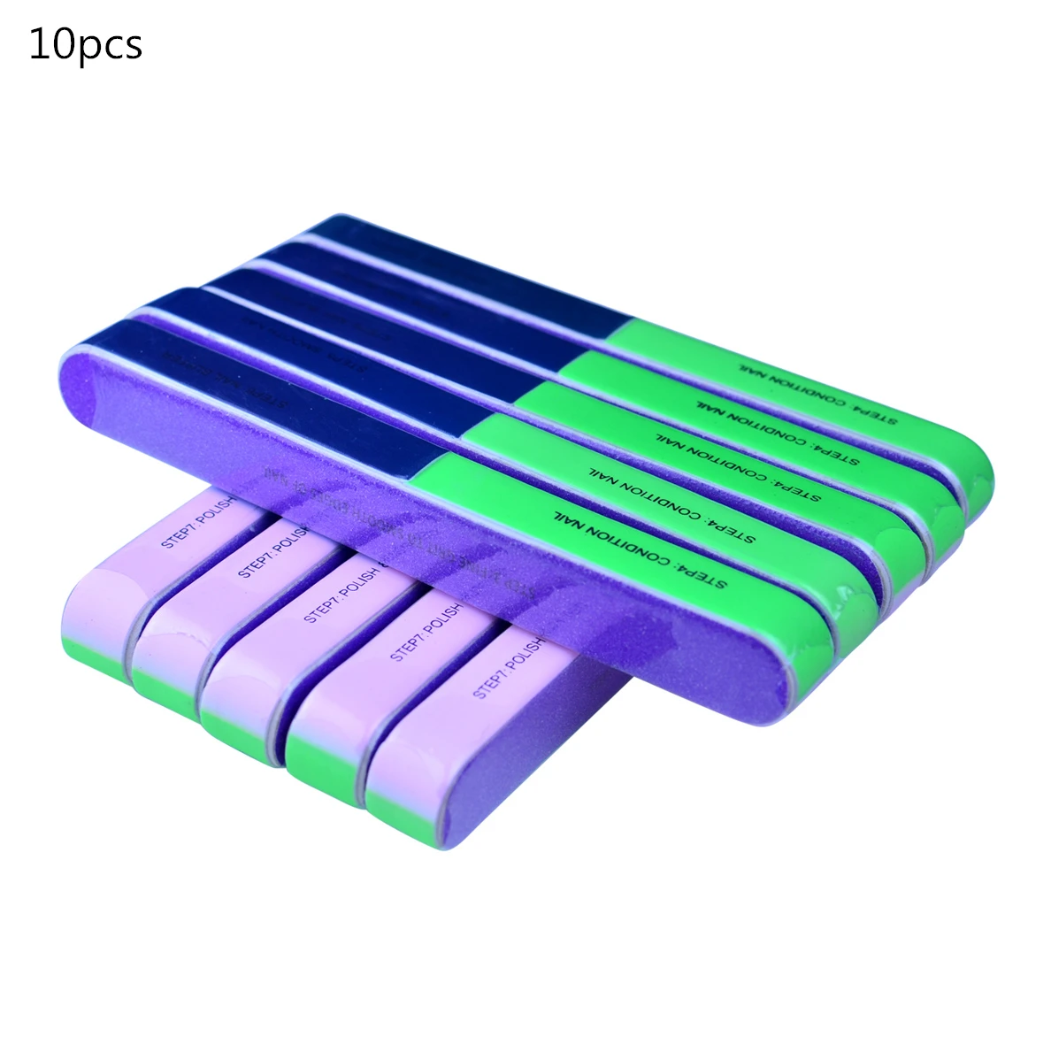 10Pcs Nail Files 3 Face Gravel Block Sponge For Gel nail Polish Sanding Nail File Tools for Manicure Nail Art For Design - Цвет: 10pcs