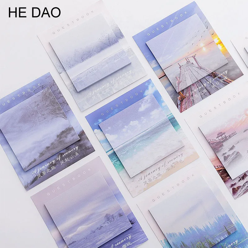 

Creative Landscape Travel Memo Pad Sticky Notes Memo Notebook Stationery Note Paper Stickers Office School Gifts Supplies