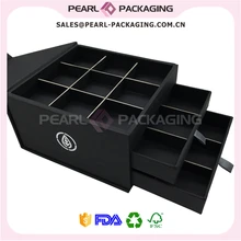 Заказная многоярусная чайная коробка с матовой текстурированная бумага коробка с лентой для упаковки подарка