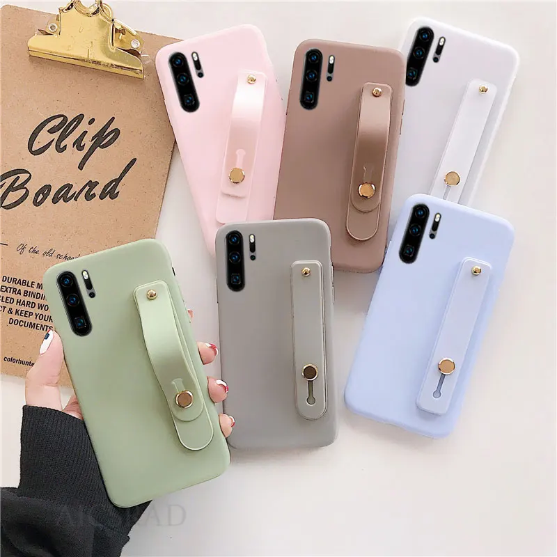 

Wrist Strap Hand Band silicone case for Huawei Honor 20 stand back cover for Huawei Honor 20 lite Honor 20 Pro Candy Color Case