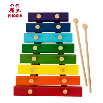 

Baby Xylophone Musical Instrument Toy Kids Play Rainbow Wooden Xylophone For Toddler PHOOHI