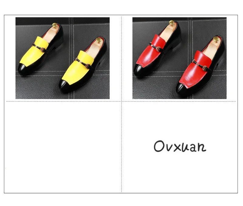 Мужские модельные туфли; лоферы с металлической пряжкой; без шнуровки; Повседневная обувь для выпускного; для офиса; для свадьбы; для вечеринки; для сцены; итальянская мужская обувь