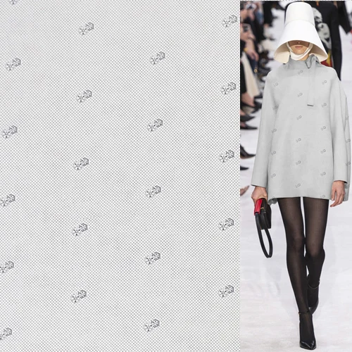 Мини горошек печати на белый чистый Шелковый креп de chine шелковой ткани, SCDC1037