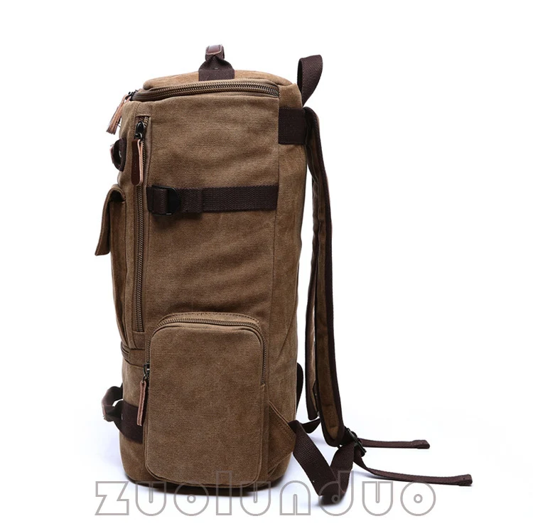 Lydianzishangwu Vintage Canvas Male Camping Outdoor Back Pack Large-Capacity Leisure Trave Backpack Rucksack Color : Coffee, Size : 453019cm