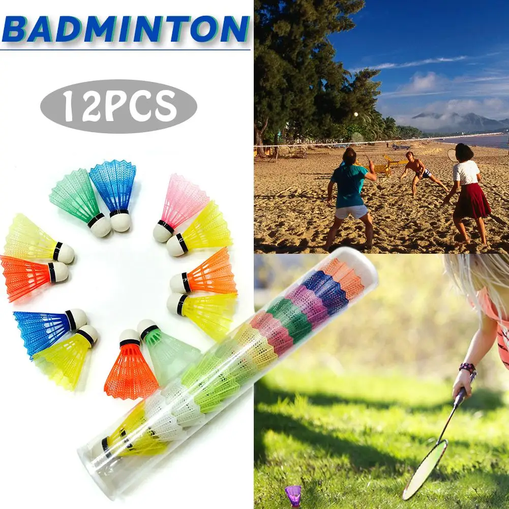 12 piezas por juego colorido espuma bola bádminton bola de plástico