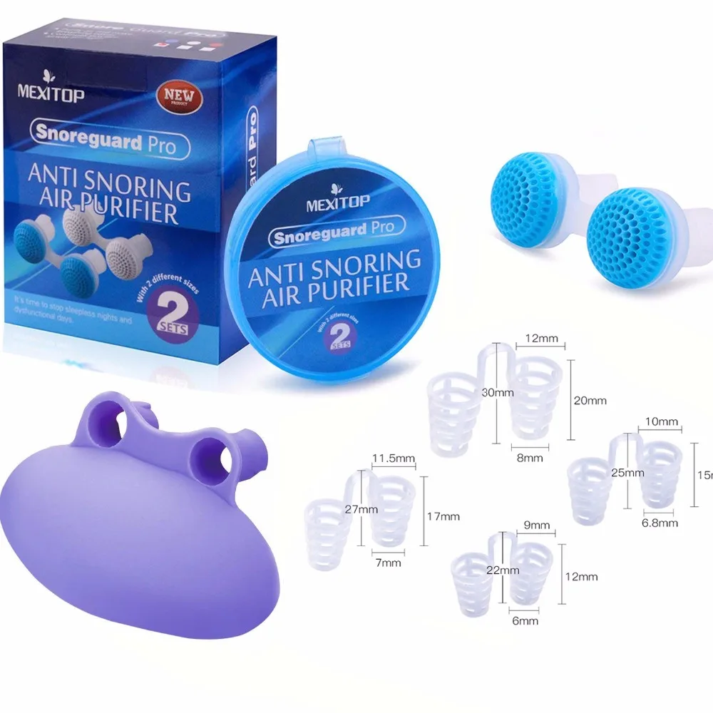 

Anti Snoring Device Snoring Solution Respirator Relieve Stuffy Sleep Reduce Aid No Snore Stopper Nose Mouthpiece Silicone Clip