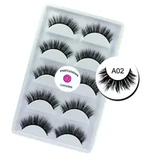 LASGOOS 5 пар/Лот настоящая мягкая норка грязный крест 3D Повседневная жизнь 12 мм Накладные ресницы Поддельные полоски ресницы для макияжа глаз A02