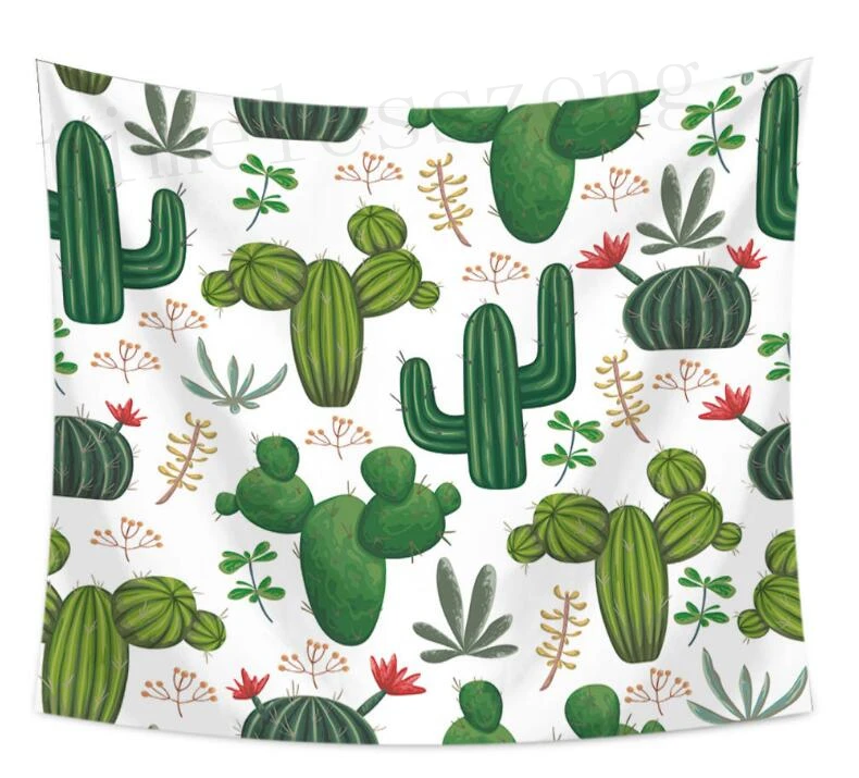 Cactus tapestry wall hanging home decor printing tablecloth bed sheet beach towel for party wedding decoration background
