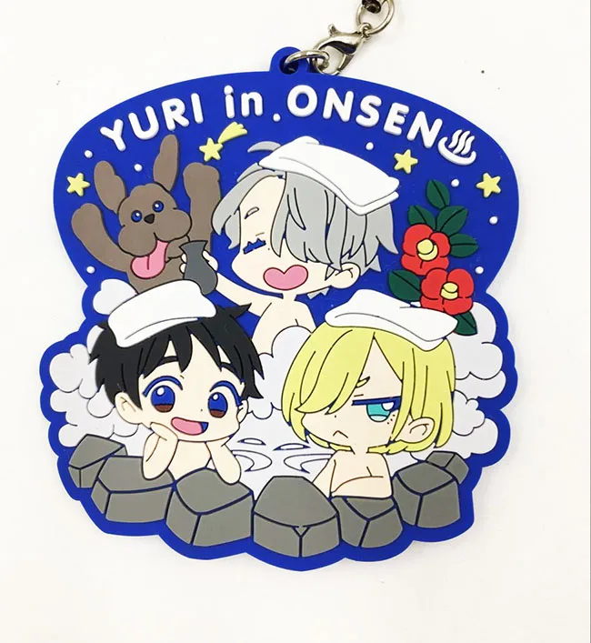 

1PCS YURI ON ICE Anime keychain Victor Nikiforov Katsuki JJ Otabek Yuuri Plisetsky Rubber strap/mobile phone charms