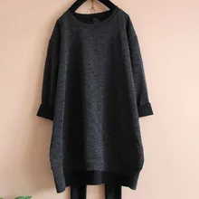 Одежда больших размеров футболка с длинными рукавами Базовая рубашка свободная Большая рубашка средней длины с круглым вырезом прямые футболки 100 кг