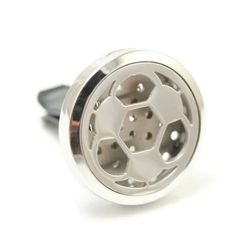 

2017 New 30mm Stainless Steel Hollow Football with Vent Aromatherapy/Essential Oil Diffuser Perfume Locket Clip for Car