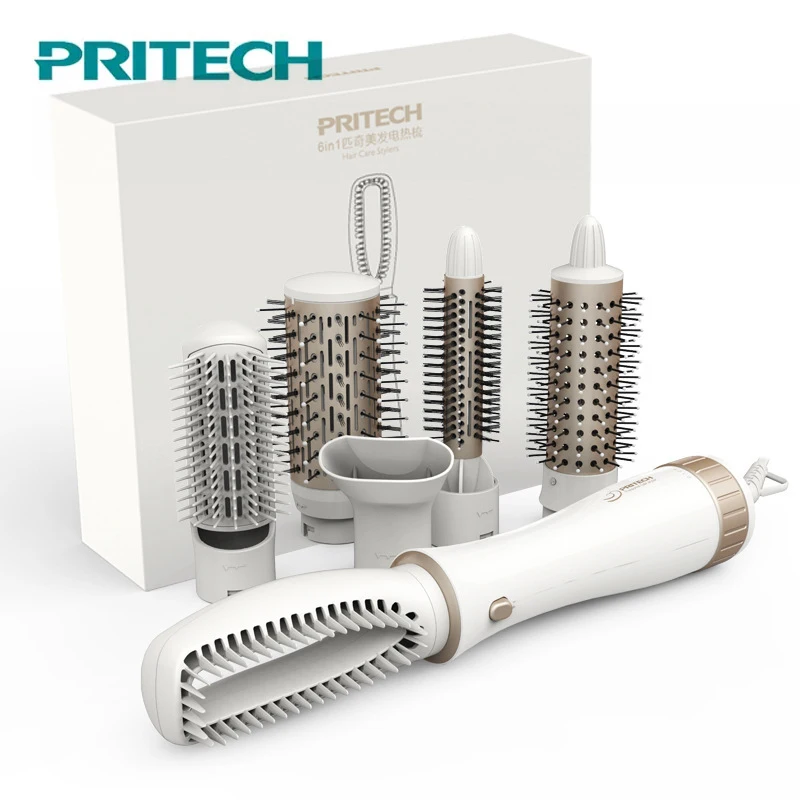 

Pritech Multifunctional Hair Dryer Brush Styling Tools Electric Hair Curling Iron Big Wave Hair Curler Ionic Hair Comb 2 Speed