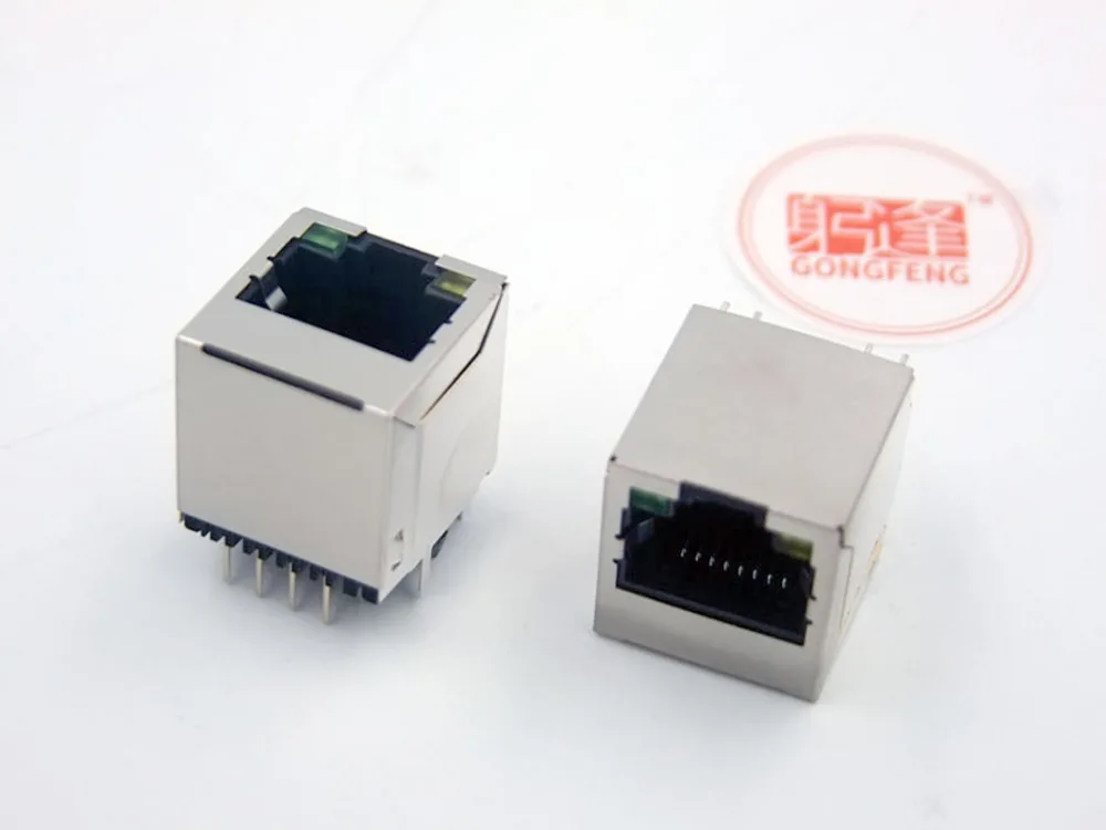 

Wholesale New Network Connectors RJ45 vertical Socket 5224-8P8C Network Socket With Lamp 100pcs/lots Special