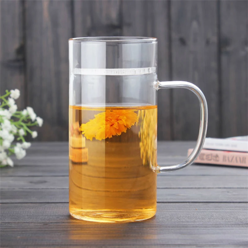 

300ml Filter Tea Mug Creative Glass Lazy Flower Tea Cup Household Automatic Filter Cup Simple Style