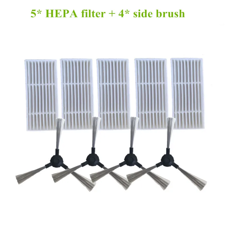 

5* HEPA filter + 4* Robot Side brush for redmond rv-r300 rv r300 robotic Vacuum Cleaner Parts Accessories