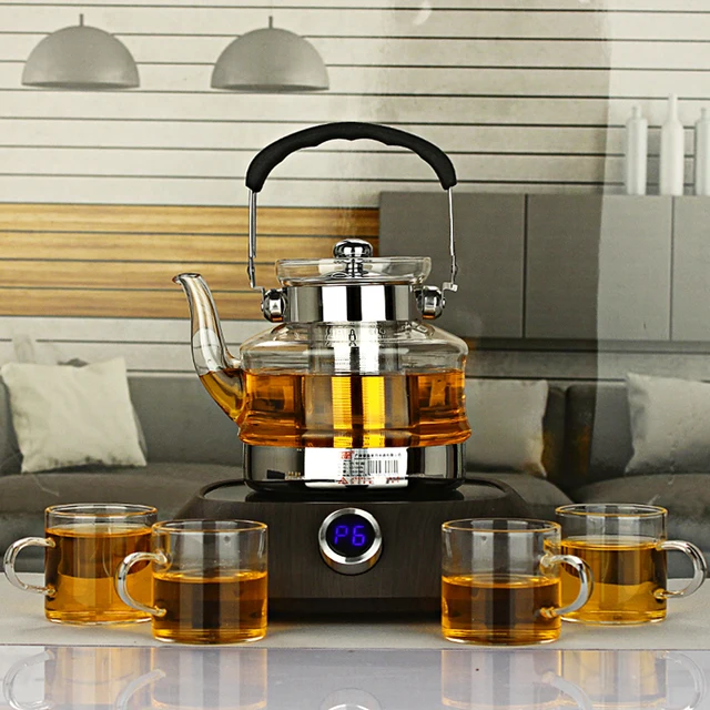 Fashion Electric Ceramic Heater Kettle Heat Resistant Glass Teapots
