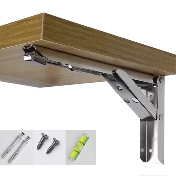 

2Pcs Max Negative Heavy 65kg 8-14 inch Folding Stainless steel Bracket Triangular Release Support with install parts