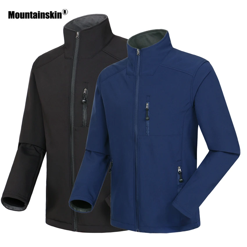 Мужская теплая флисовая куртка Mountainskin тонкая уличная спортивная ветровка для