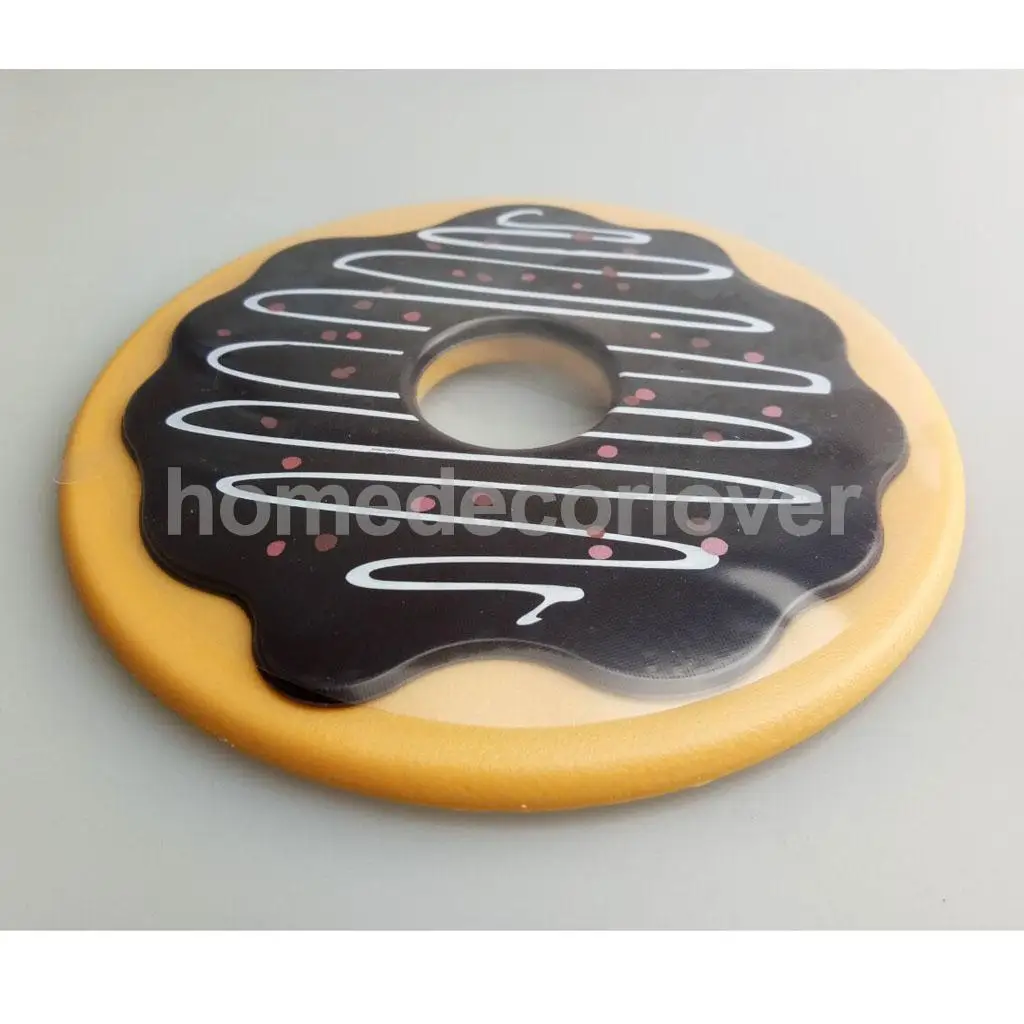MagiDeal 4pcs Silicone Vintage CD Coasters Record Cup Mat Drink Holder Table Placemat Donut Valentine's Day Gifts Nice Valentine